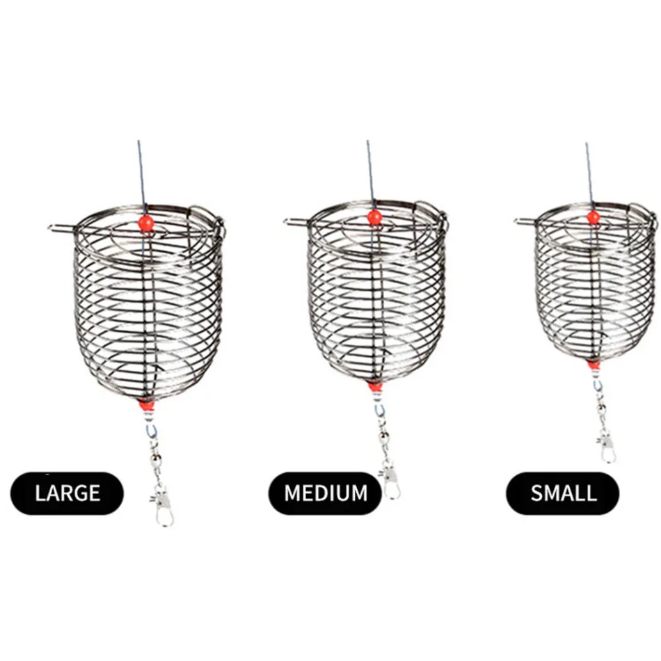 

TimelyTrust Bait Cage Stainless Steel Bait Bait Bait Bait Bait Cage Fishing Tackle Fishing Accessories with Round Bottom Basket