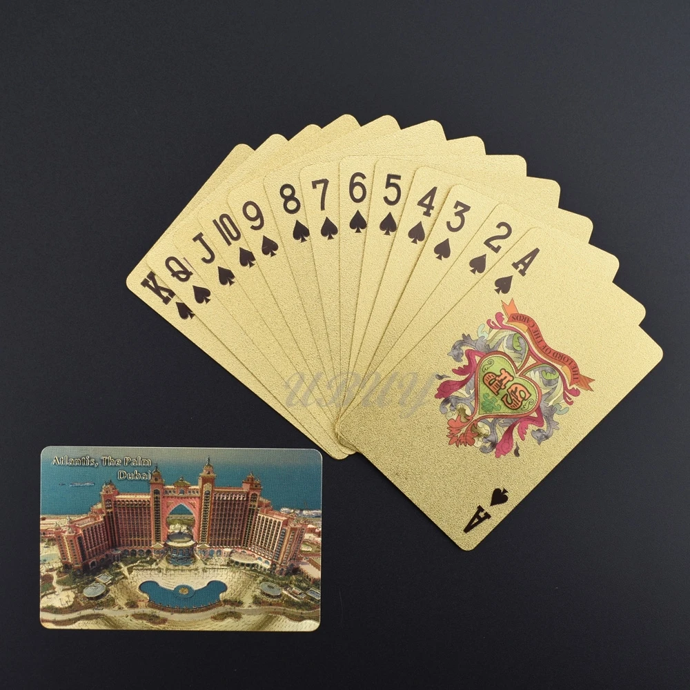 Дубаи архитектурный дизайн Золотая фольга Игра В Покер игры водостойкие карты