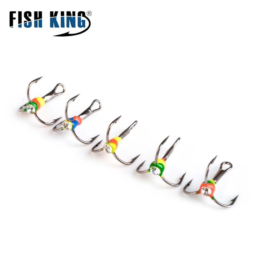 FISH KING зимний рыболовный крючок из высокоуглеродистой стали 5 шт. тройной 6/8/10/12 #