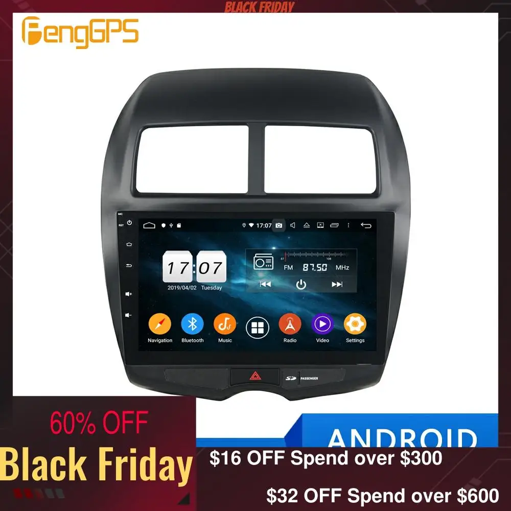 

2 Din android 9.0 4+64G Car gps multimedia DVD player For Mitsubishi ASX Sport 2010+ Navigation with wifi bluetooth radio