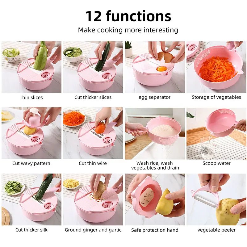 для кухни Многофункциональная овощерезка со стальным лезвием Mandoline слайсер