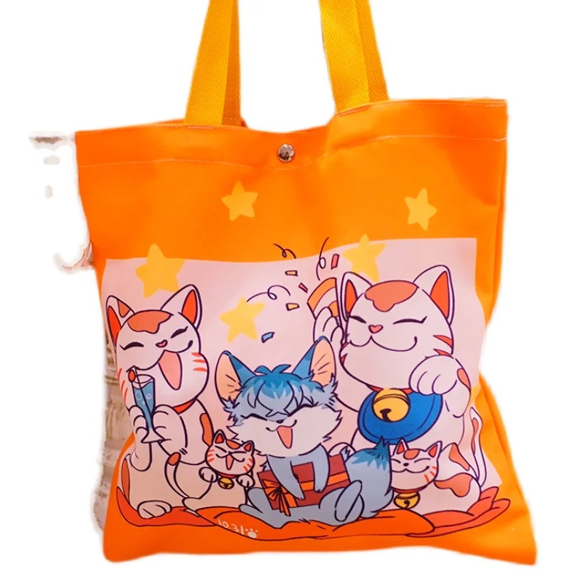 

Division Rap Battle Anime Shoulder Bags Hypnosis Microphone OSAKA DIVISION Tragic Comedy Cats Double Print Casual Canvas Bags