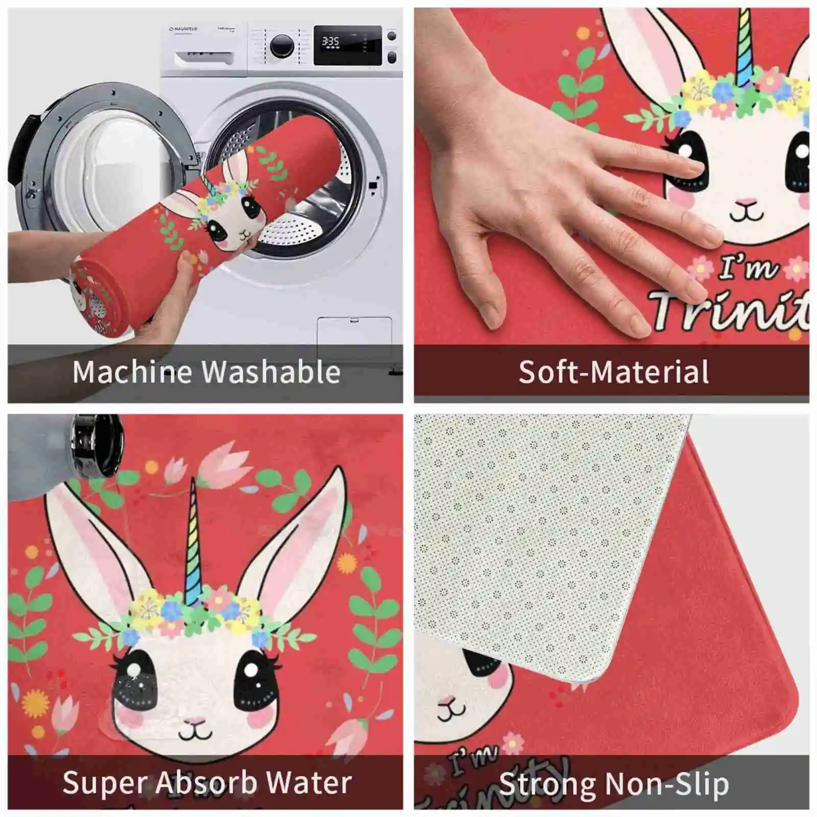 Мягкая подушка Я единорог кролик домашний ковер дверной коврик автомобильный