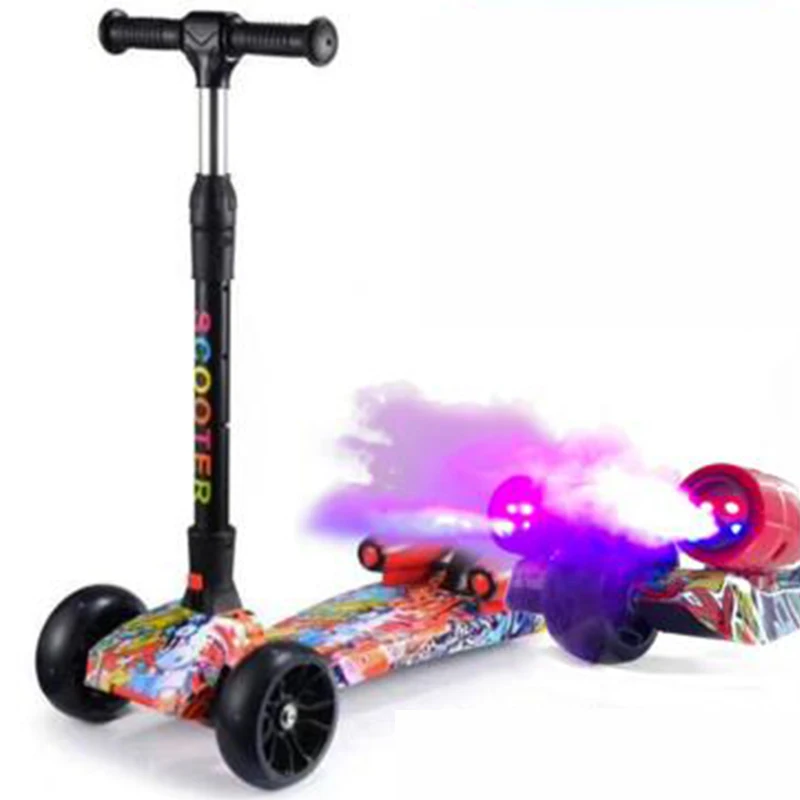 Детский скутер нового дизайна светодиодный фонарь в форме ракеты зарядка спрей