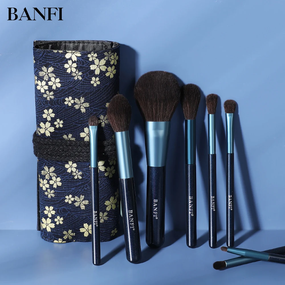 

BANFI 8 Pcs/Set Small Grape Makeup Brushes Factory Direct Sale Fashion Blush Eyeshadow Foundation Portable Beauty Make Up Tool