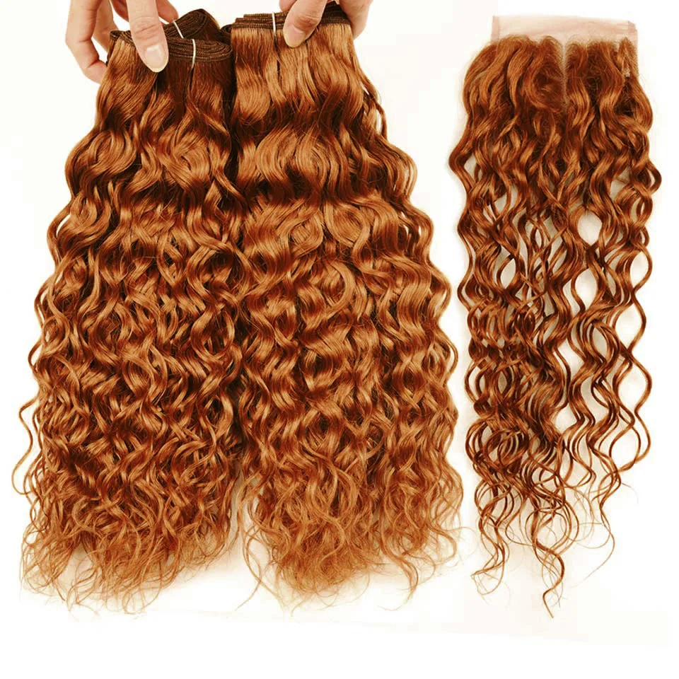 Сияющая Звезда волнистые светлые пряди с закрытием перуанские человеческие