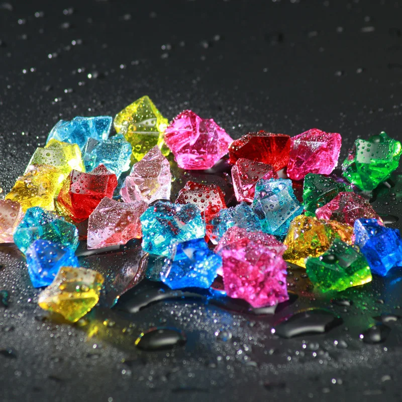 

Plastic Gems Ice Grains Colorful Small Stones Children Jewels Acrylic Gems Crystal Diamonds Wedding Party Bedroom Decoration
