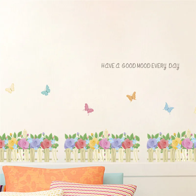3d яркий сад цветок бабочка птичья клетка настенные стикеры гостиная спальня