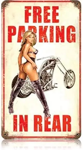 

Vintage Poker in The Rear - Pin-Up Girl Metal Tin Signs 8 x 12 Inch for Restaurants Man Cave Garage Poster Wall Decor