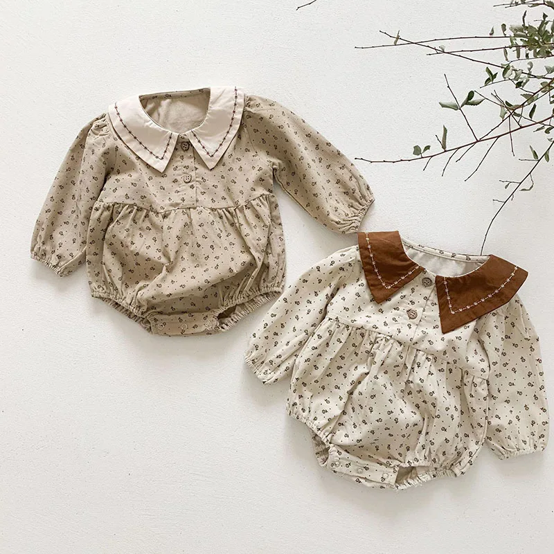 

Spring Autumn Baby Girl Rompers Kids Girl Long Sleeve Corduroy Printing Rompers Infant Baby Girl Newborn Rompers Clothes