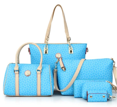 Hisuely 6 комплектов Для женщин Bone узор сумки Сумка Crossbody сумка композитный сумки дизайнер леди Известные модные сумки Лидер продаж - Цвет: as picture