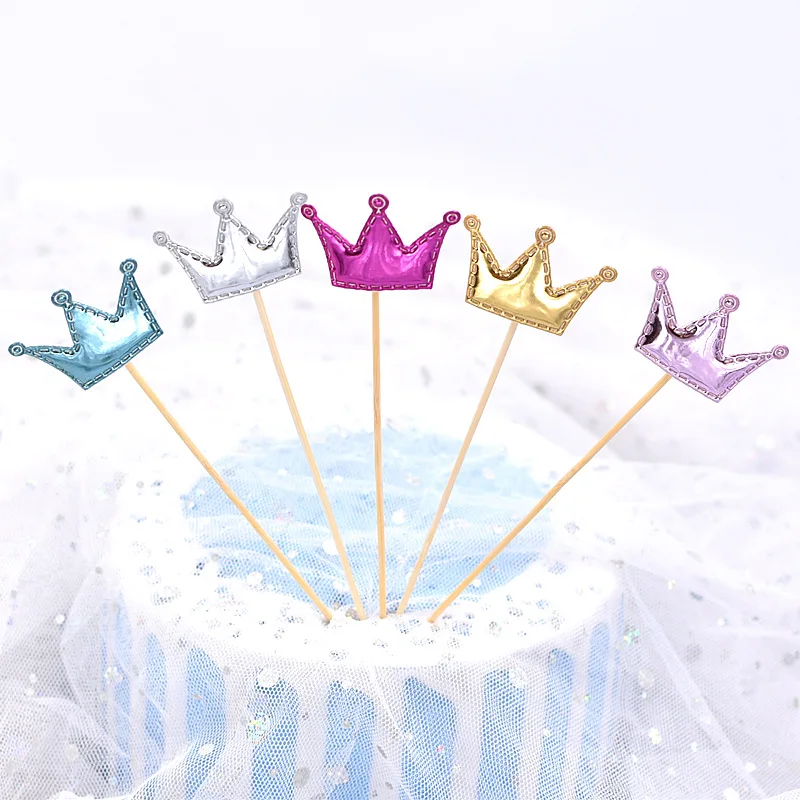 

10PCs Love Happy Birthday Cake Toppers Crown Stars Cupcake Topper Flags For Wedding Kids Birthday Party Supplies Cake Decoration