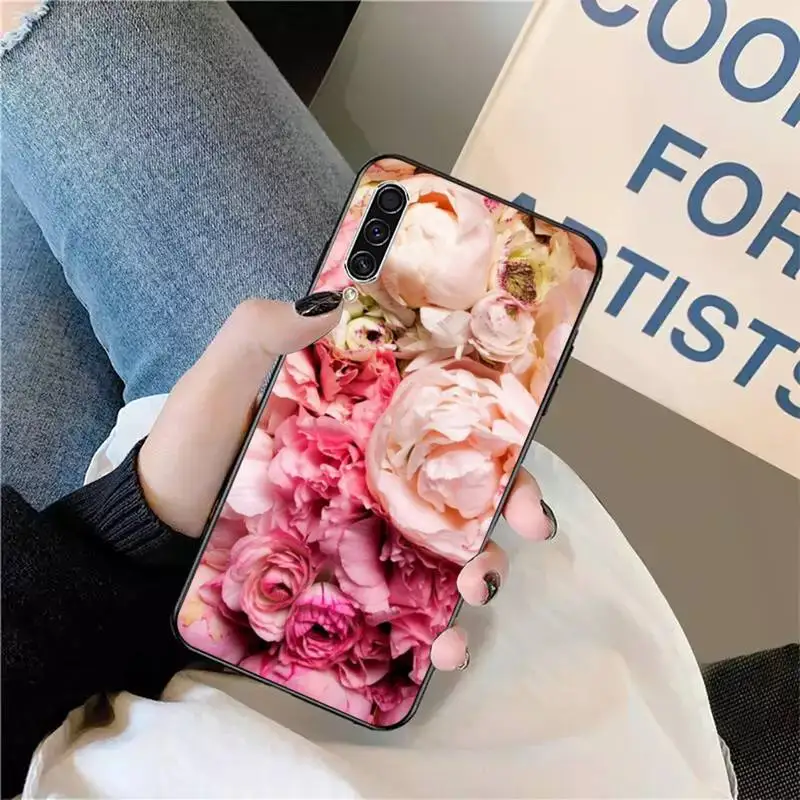

peony pink flower pattern Phone Case For Samsung galaxy A S note 10 7 8 9 20 30 31 40 50 51 70 71 21 s ultra plus