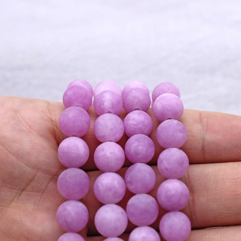Матовые бусины из натурального камня 8 мм фиолетовые бусины-разделители россыпью