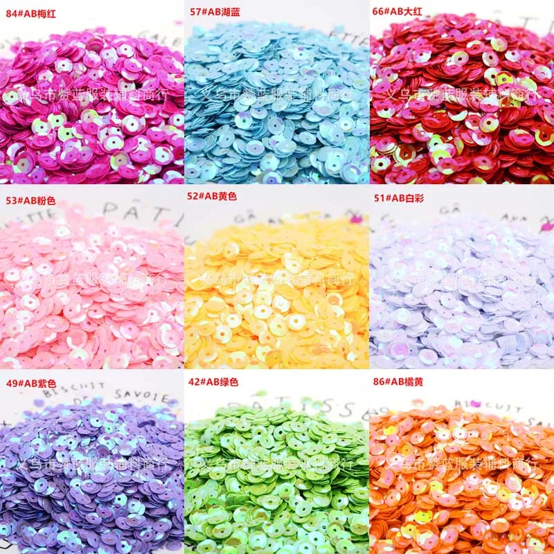 

10 grams a pack 6mm DIY handmade color laser concave sequins sequins clothing accessories material package jewelry accessories