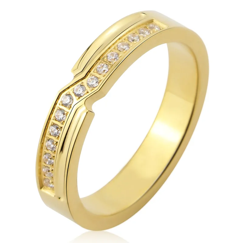 

New Beautiful And Shiny Inlay 15 Small Zircon Women Ring Titanium Steel Top Quality Jewelry For Women Love Rings Wedding Gift