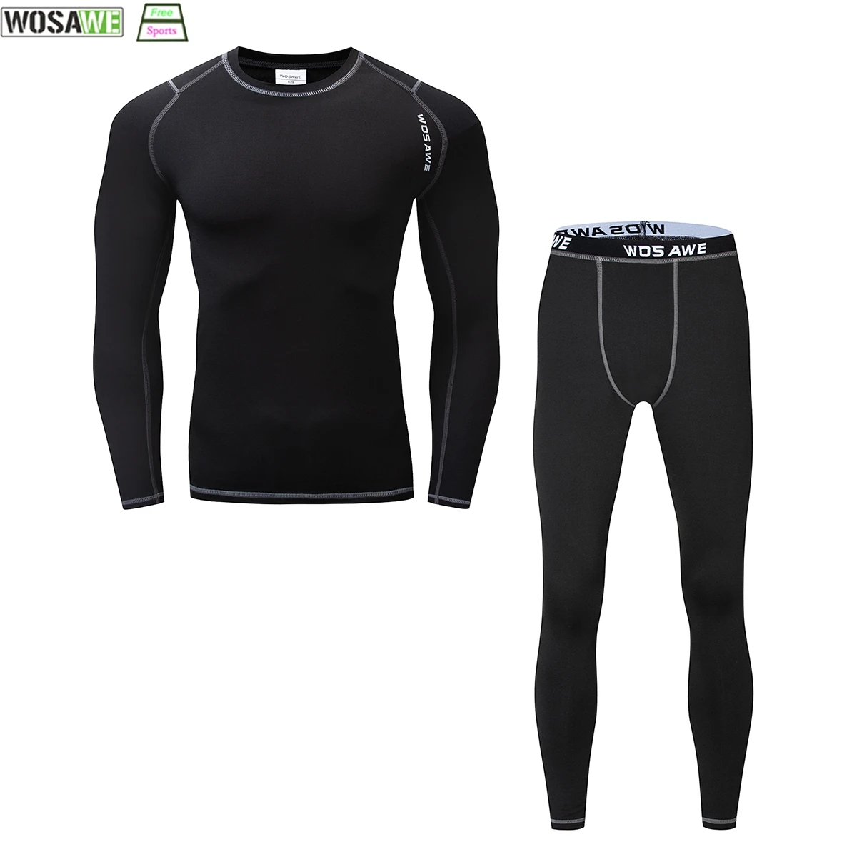 WOSAWE флисовое термобелье для бега зимние длинные кальсоны топы фитнеса
