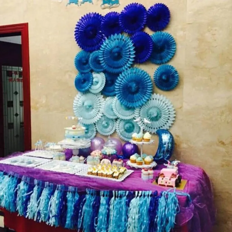 16 ''(40 см) бумажный веер цветок Модный Красочный ручной работы висящий детский