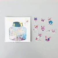 48 pcs bag lovely puppy bulldog washi paper decorative stickers notebook decoration