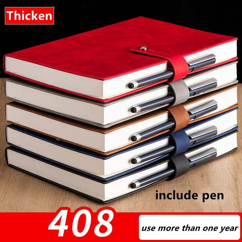 

Суперплотный блокнот A5 на 408 страниц, ежедневный блокнот для бизнеса, офиса, работы, простой офисный дневник, школьные принадлежности