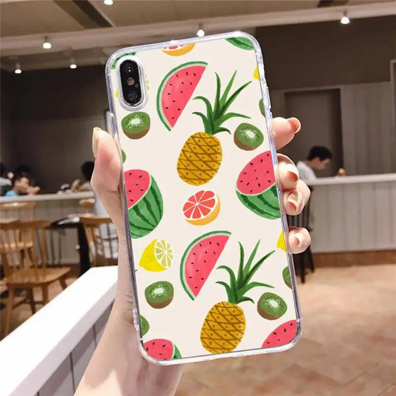 

Summer fruit Watermelon Phone Case Transparent for iPhone 6 7 8 11 12 s mini pro X XS XR MAX Plus