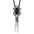 Ковбойский галстук боло в западном и американском стиле, свадебные аксессуары, галстук-бабочка, шестигранный кожаный ошейник из цинкового сплава с натуральным драгоценным камнем