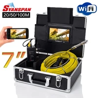 pipe inspection camera syanspan 7 inch monitor sewer industrial endoscope wireless wifi support androidios 2050100m
