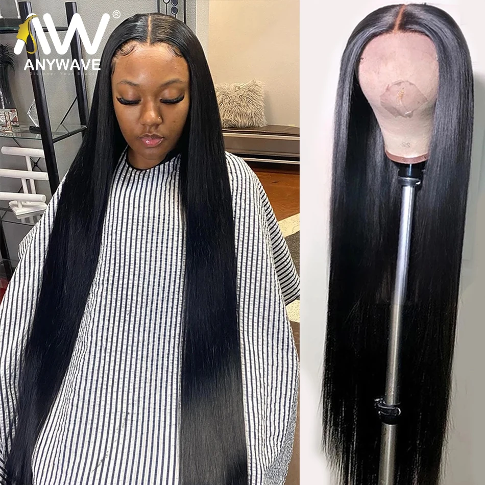 Straight 28 30 32 Inch 4x4 Lace Closure wig For Black Women Peruvian Remy Lace Front Human Hair Wigs Pre Plucked Baby Hair Cheap