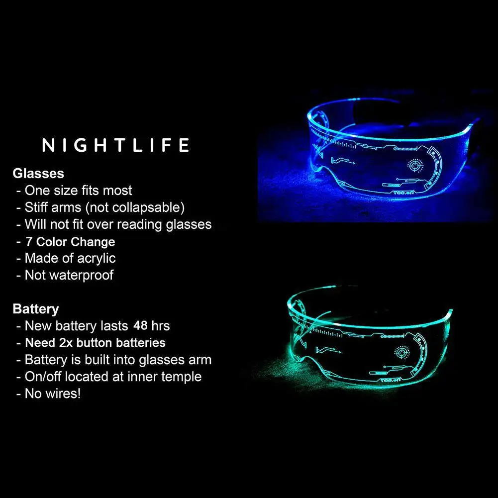 

Colorful Luminous Glasses Led Light Up Visor Eyeglasses For Bar KTV Christmas Birthday Party New Year Decorations Goggles Gift