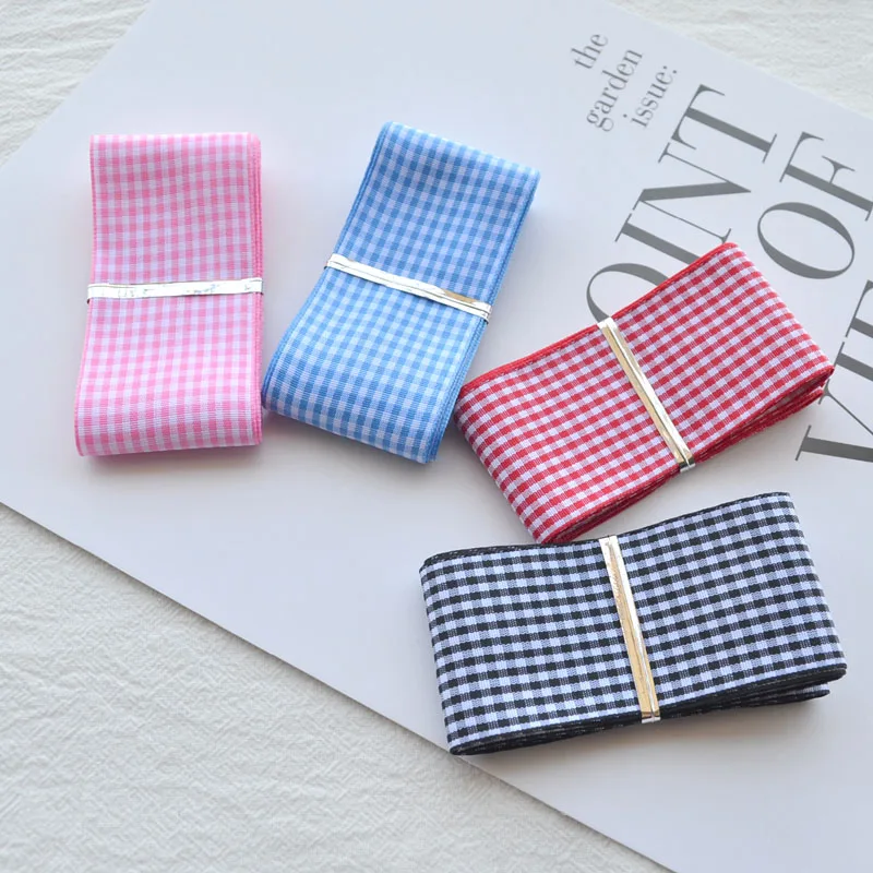 Лента с принтом в шотландскую клетку красная черная 20 м 9/16/38 мм | Дом и сад