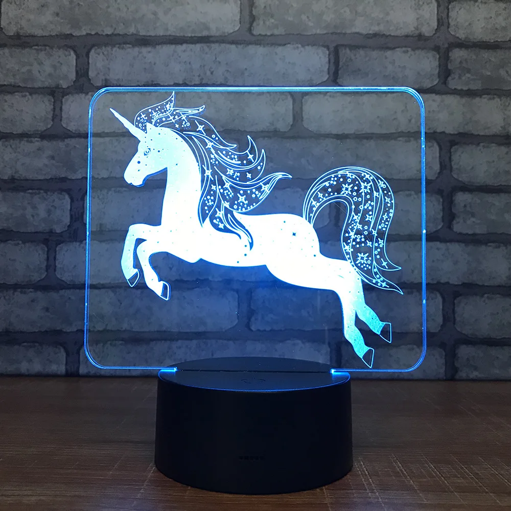 

Unicorn Series Colorful Animal Horse 3D Light LED Bluetooth Speaker Night light Greative Gift for Girl Children
