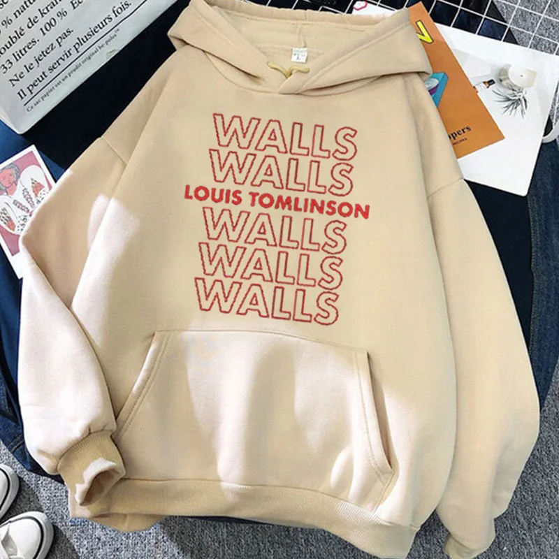 

Женская толстовка с капюшоном и надписью Louis Tomlinson Walls, уличная одежда, худи в стиле Харадзюку, Прямая поставка