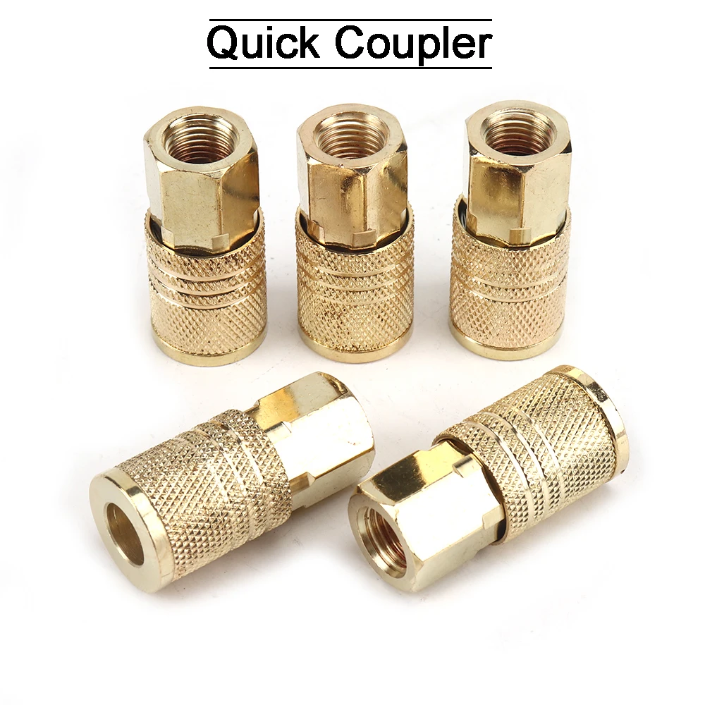 

Solid Brass 1/4" NPT Pneumatic Fitting Air Line Quick Coupling Connector Coupler Adapter For Air Compressor 1Pcs/2Pcs/5Pcs/10Pcs