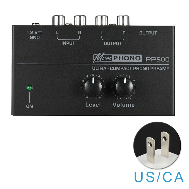 

Audio Phono Preamp Ultra Compact Turntable Electronic Preamplifier Level Volume Controls @M23