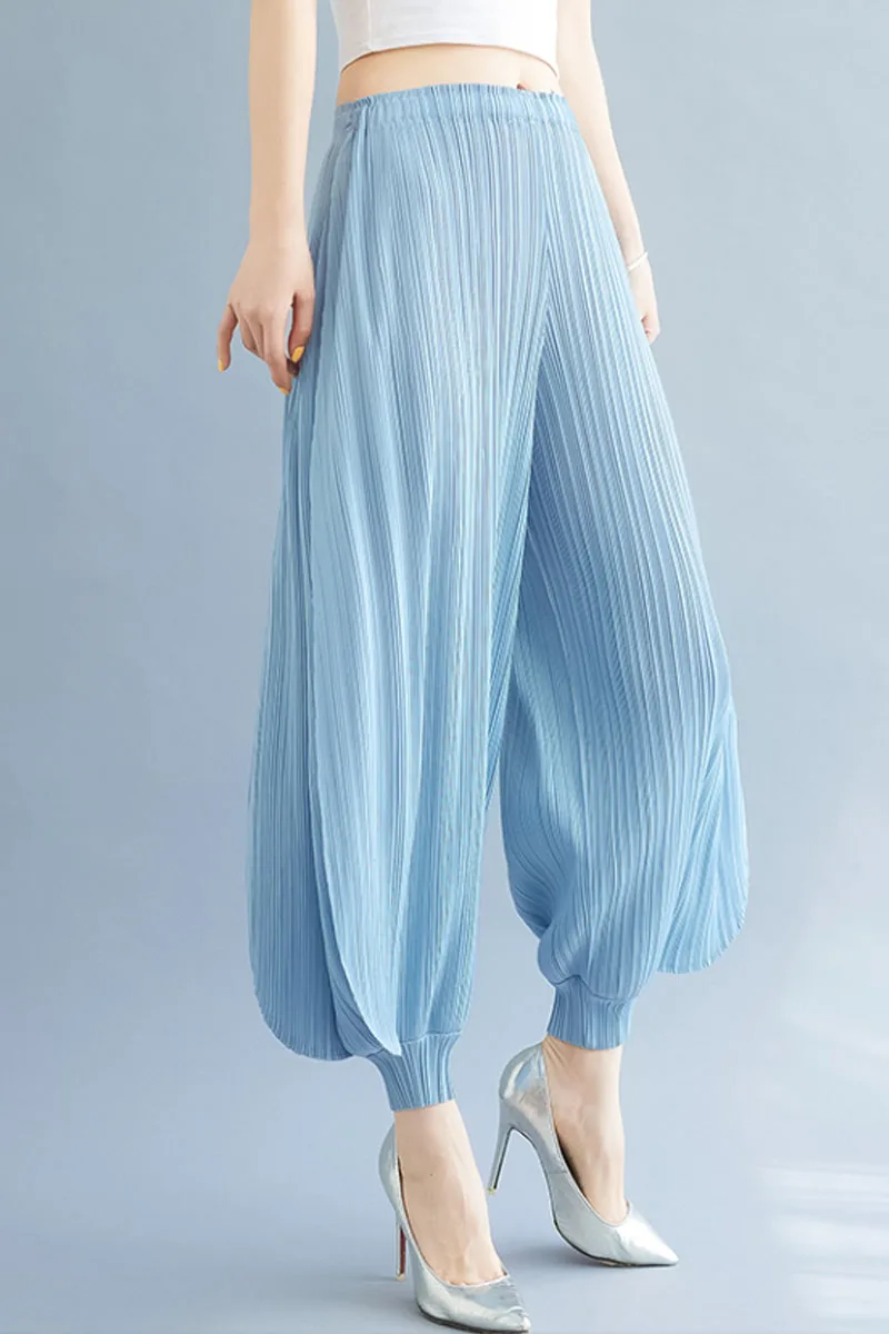 

SuperAen Draped Bloomers Summer 2021 Loose Slim Solid Fashion Casual Thin Harem Pants Women