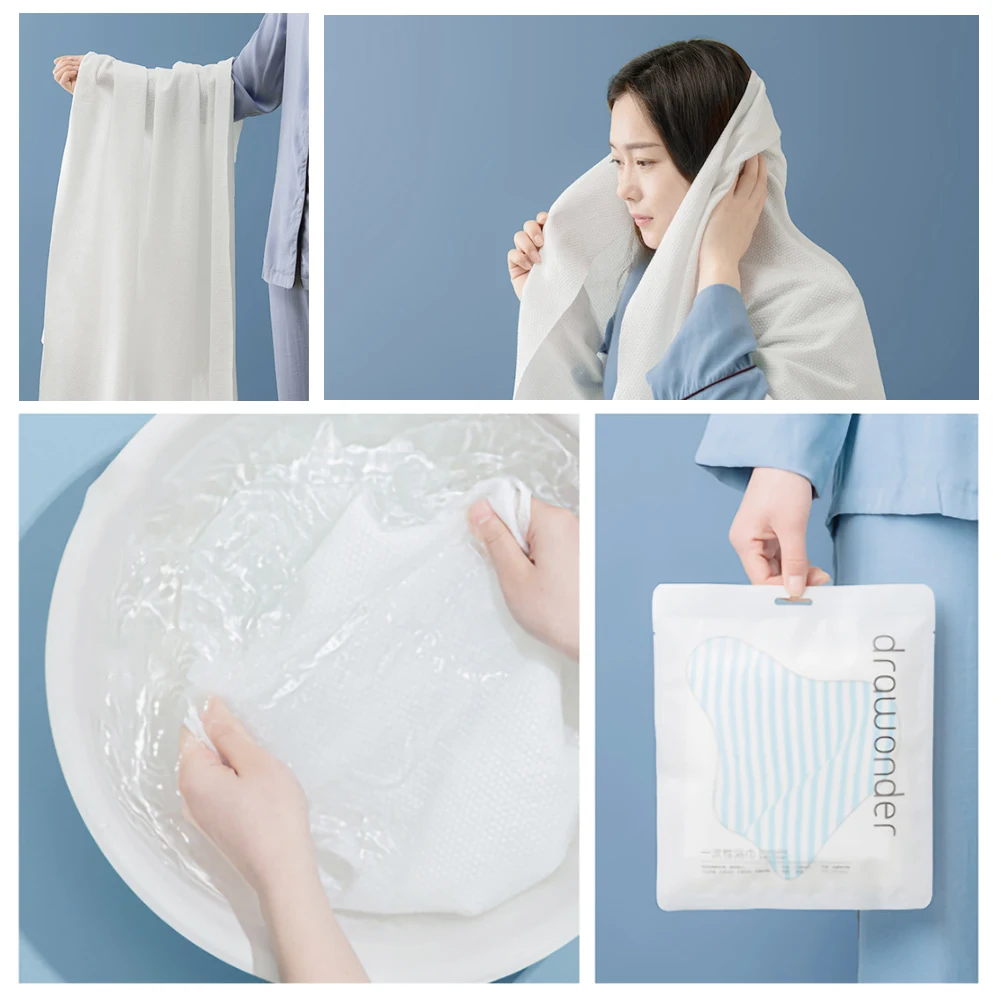 

5pcs Disposable Bath Plantfibre Towel Fabric Portable Outdoor Fast Drying Magic Cotton Travel Towels 70*140cm