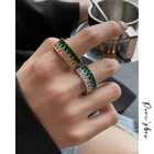 Коллекция колец Peri'sBox из циркония, сверкающее ПАВЕ, треугольник, квадрат, Cz кристалл, Открытое кольцо на палец для женщин, ювелирные изделия для вечеринок, подарки