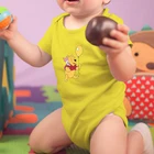 Цельное детское боди Винни-Пух с принтом порошка летняя одежда для новорожденных мальчиков и девочек с коротким рукавом повседневные Комбинезоны для младенцев