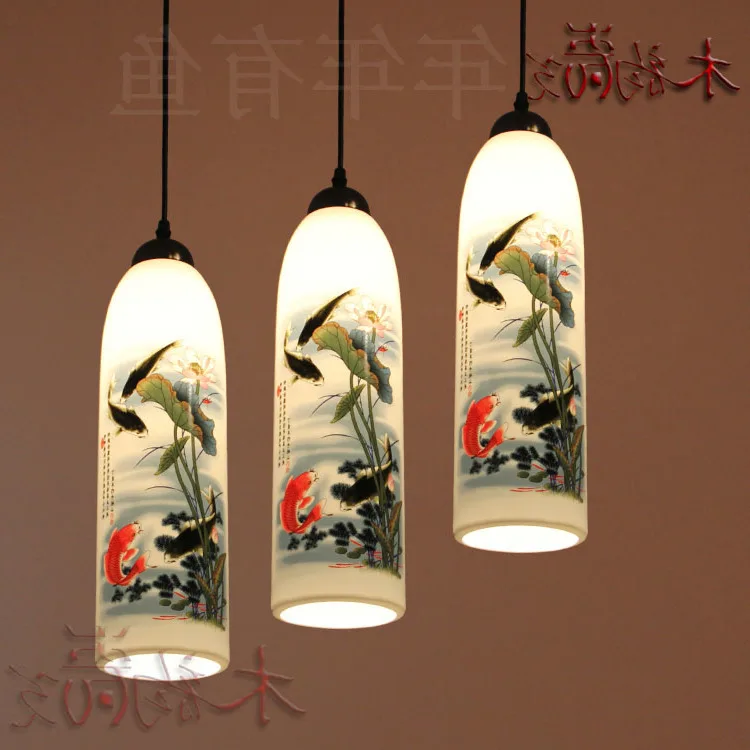 

Modern China Luminaire Egg Shell Ceramic Pendant Light Three Head Restaurant Dining Lamp E27 110-240v luminaire suspendu