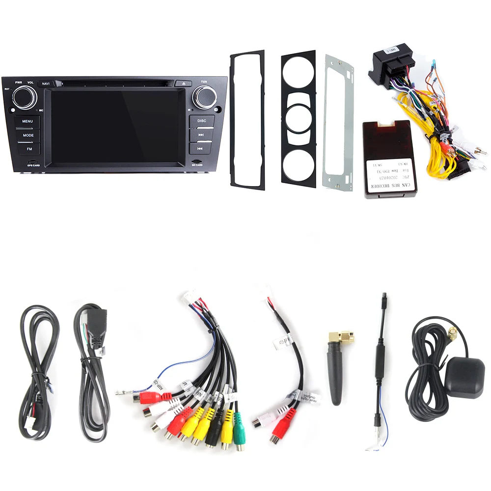 Android 11 4+64G 1Din Автомобильный DVD Радио Стерео для BMW 3 серии E90 E91 E92 E93 Мультимедийный видеоплеер Навигация GPS Carplay WIFI.