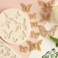 gray butterfly pattern fondant silicone cake mold diy chocolate silicone mold baking tools candy diy cake decoration tools