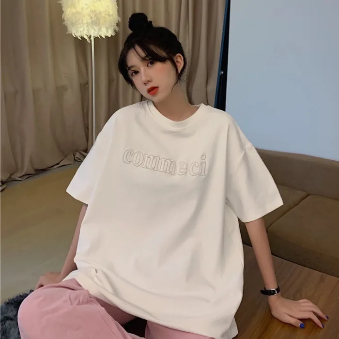 

Short Sleeve T-shirt Women's Design Sense Niche Summer 2021 New Loose Versatile Student Korean Style Chic Half Sleeve Top
