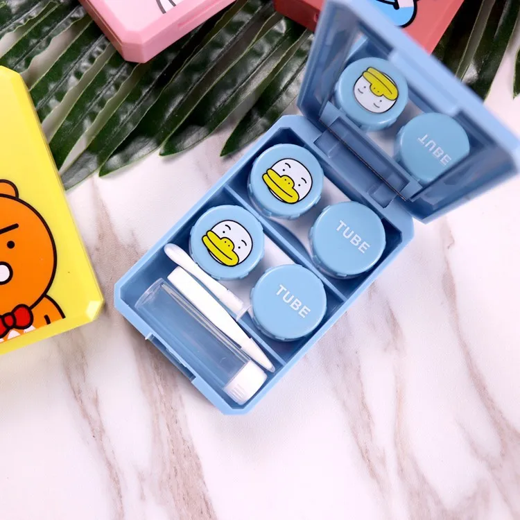 Новинка 2019 милые цветные глазные линзы чехол L ine с зеркальными стеклами футляр