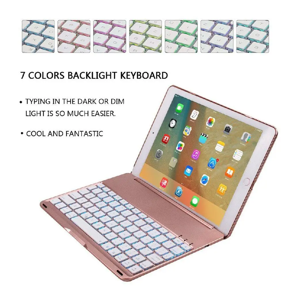 

HobbyLane 10.5inch Wireless Bluetooth Keyboard for iPad Pro 10.5/ iPad Air3 Colorful Backlit Keyboard with Protective Case