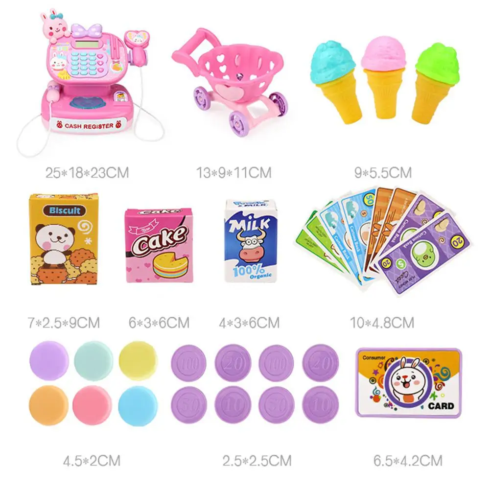 Simulation Multi-functional Cash Register Toy Educational Pretend Play Operated Working Calculator Scanner Set |