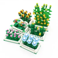 creation moc flower farmland garden diy building blocks brick compatible with city street view toy constructions set accessory