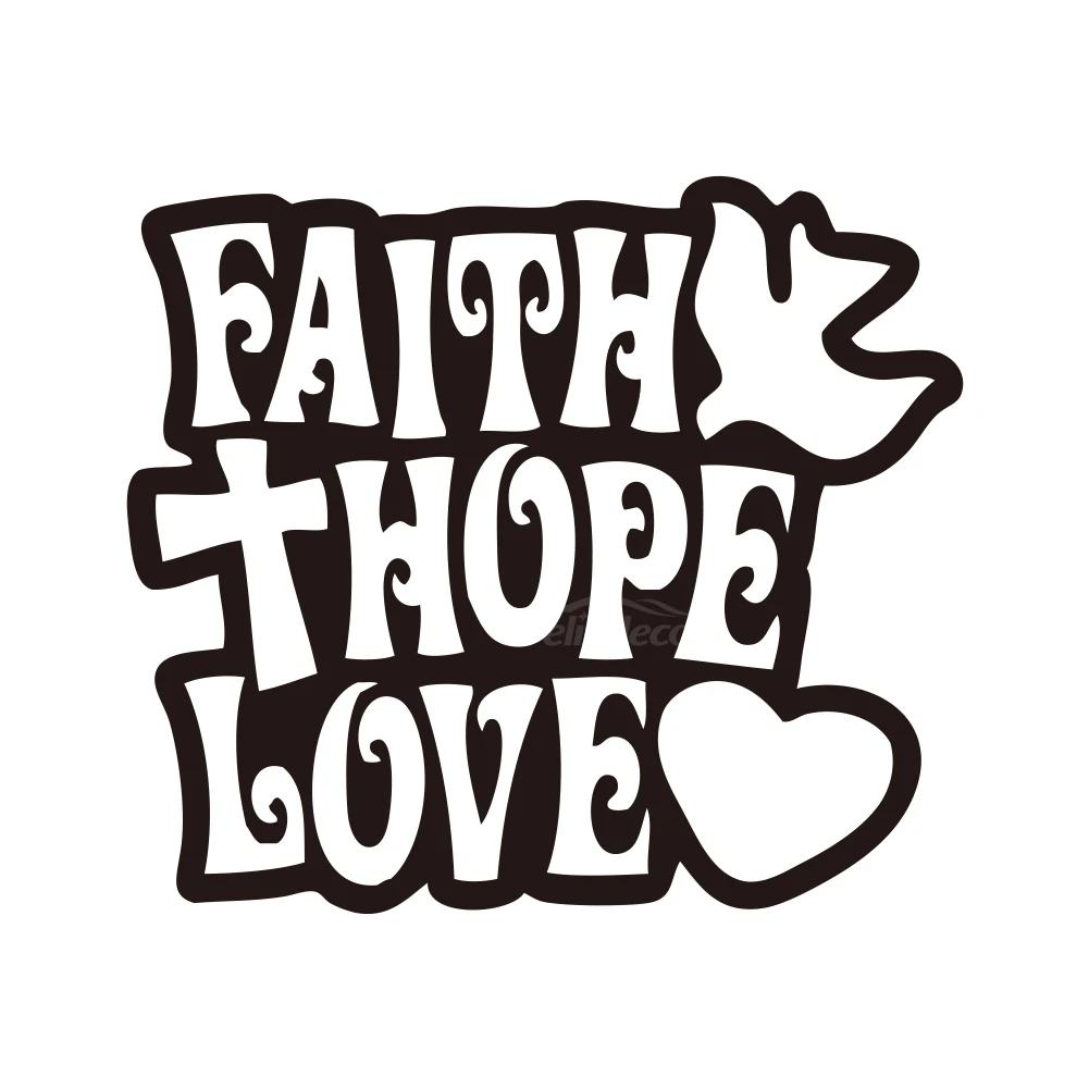 Виниловые наклейки на автомобиль с надписью Faith Hope With Love окно дверь настенная