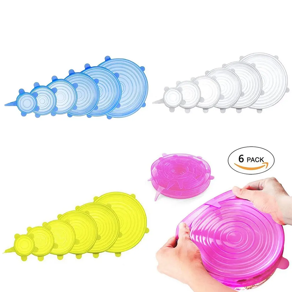 6 шт. термостойкая Крышка для СВЧ-печи силиконовая крышка чаши тарелка посуда
