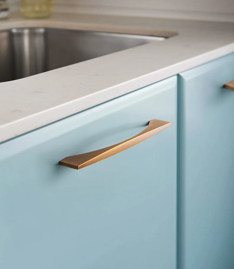 Желтая бронзовая ручка для кухонного шкафа из цинкового сплава|Ручки шкафа| |