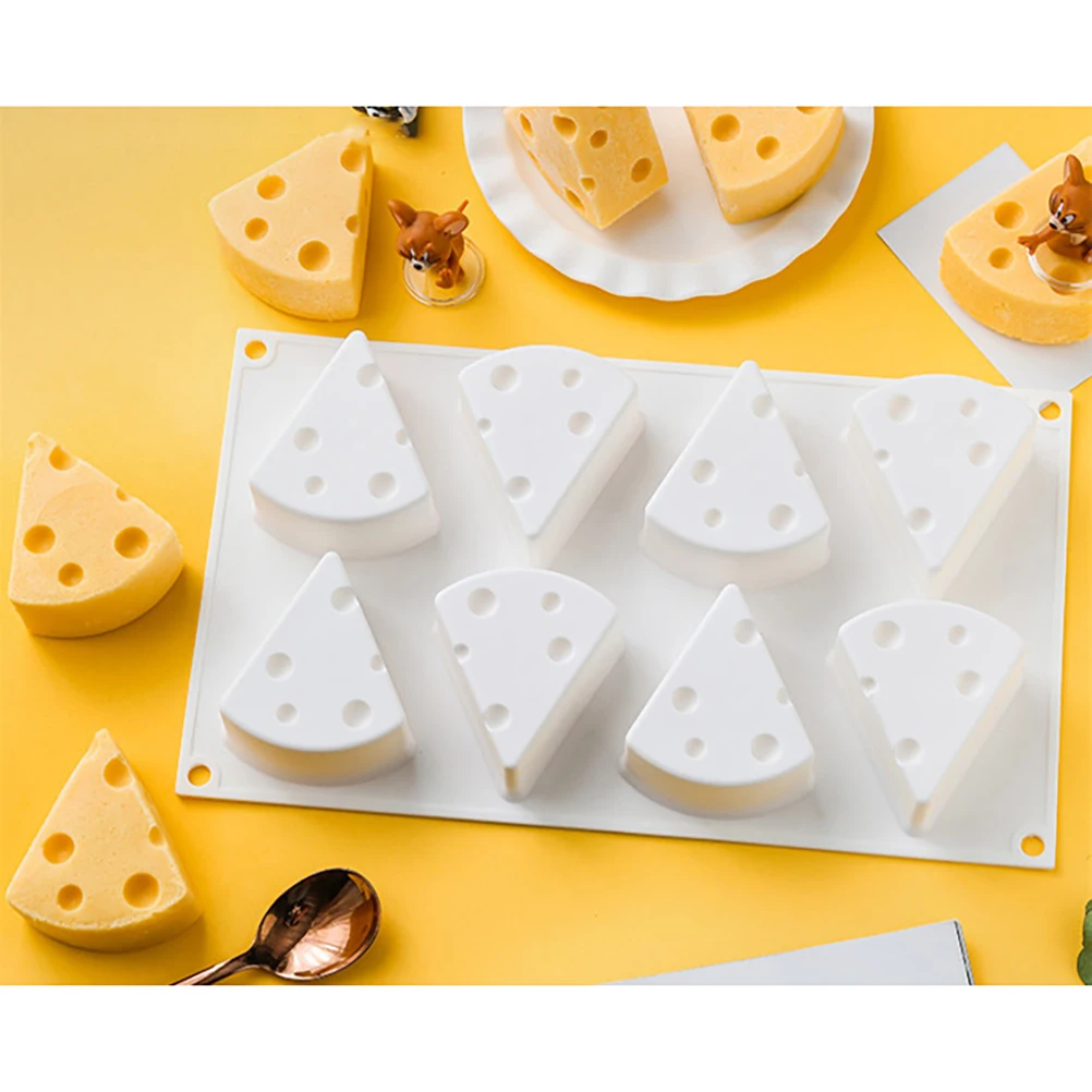 

3D Cheese Mold 8 Hole Silicone Cake Mold Dessert Baking Tray Moulds For mousse cake, chocolate, pudding, jelly, soap molds